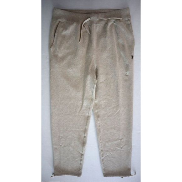 Polo Ralph Lauren Men’s Sz Large Beige Heather Fleece Jogger Sweatpants $125 - Picture 1 of 10